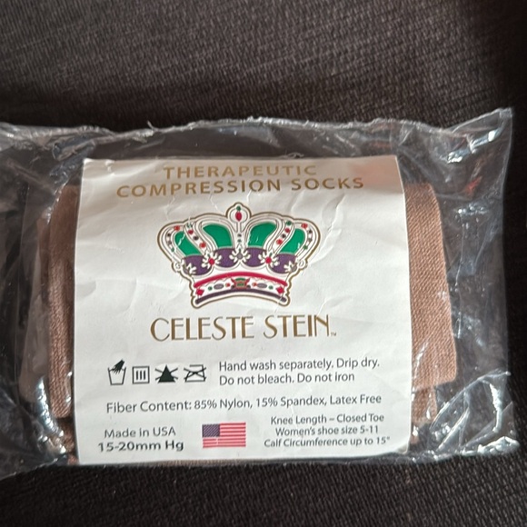 3 pr Celeste Stein Theraputic Compression Socks. Nude 2x 8-15mmHg 1x 15-20mm HG - Picture 4 of 4